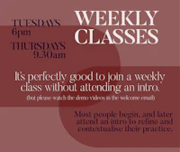 a flyer for weekly classes