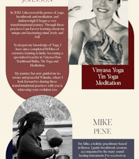 a poster for a yoga retreat with a woman and a man